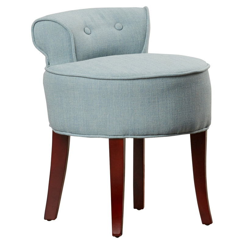 Alcott Hill® Vanity Solid Wood Vanity Stool & Reviews | Wayfair